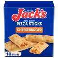 Front Center view of Jacks Pull-Apart Pizza Sticks Cheeseburger 20 oz 10 Sticks Box product.