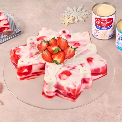 Gelatina de Fresas con Crema